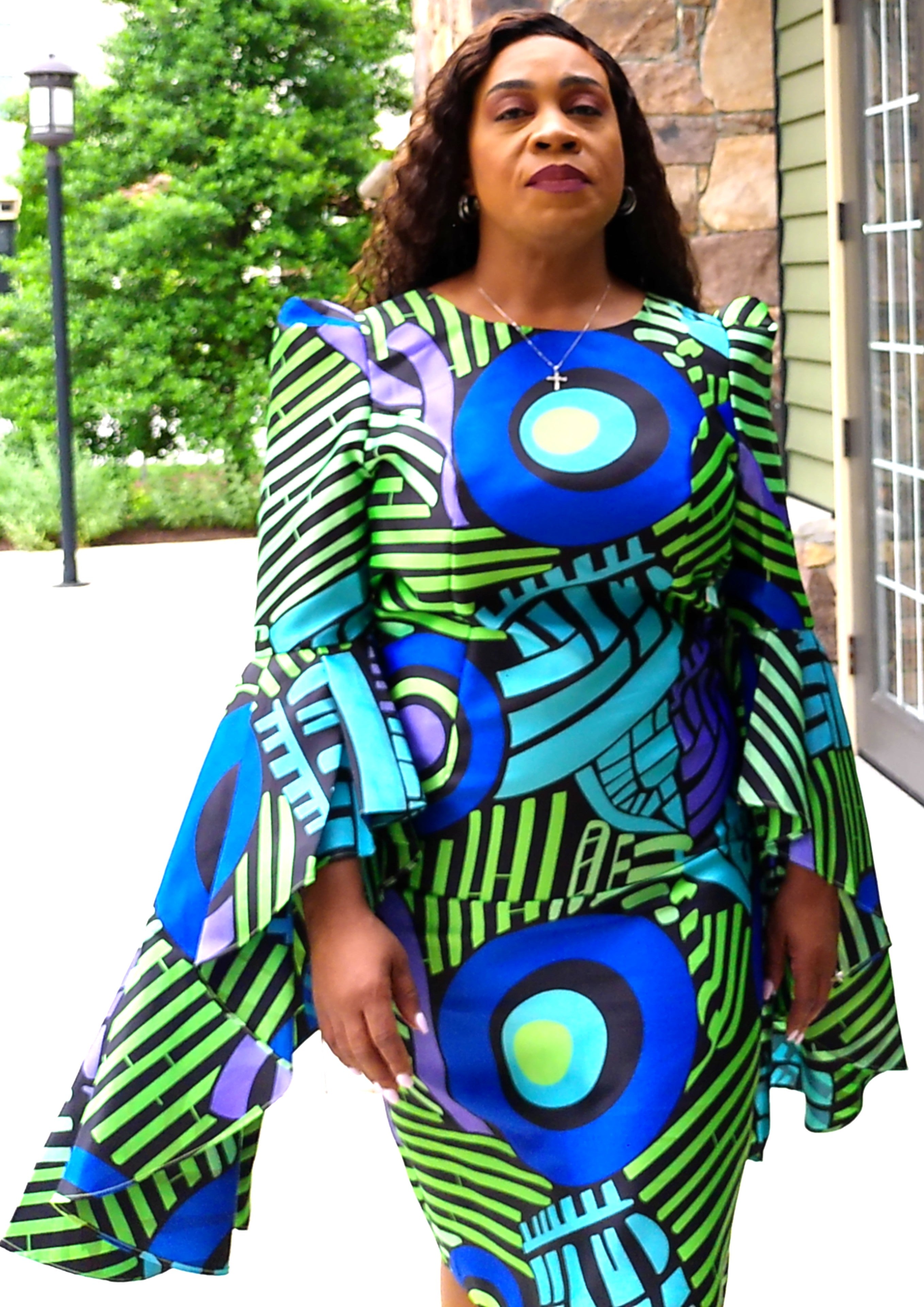 African Geo Storm Dress