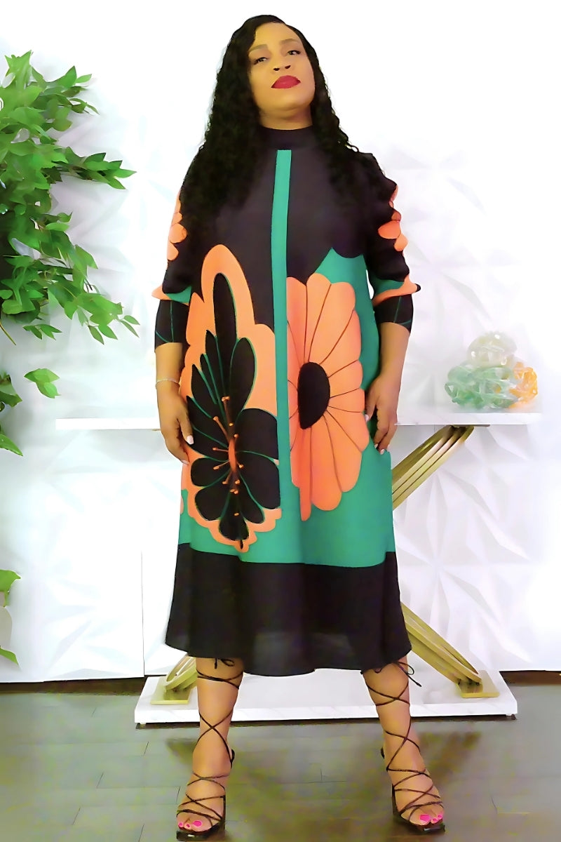 Black Flower Power Dress
