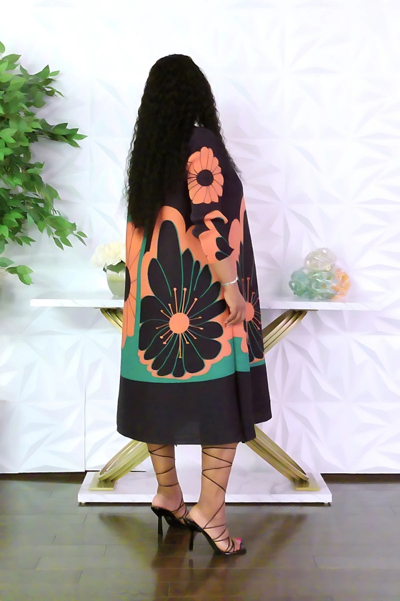 Black Flower Power Dress