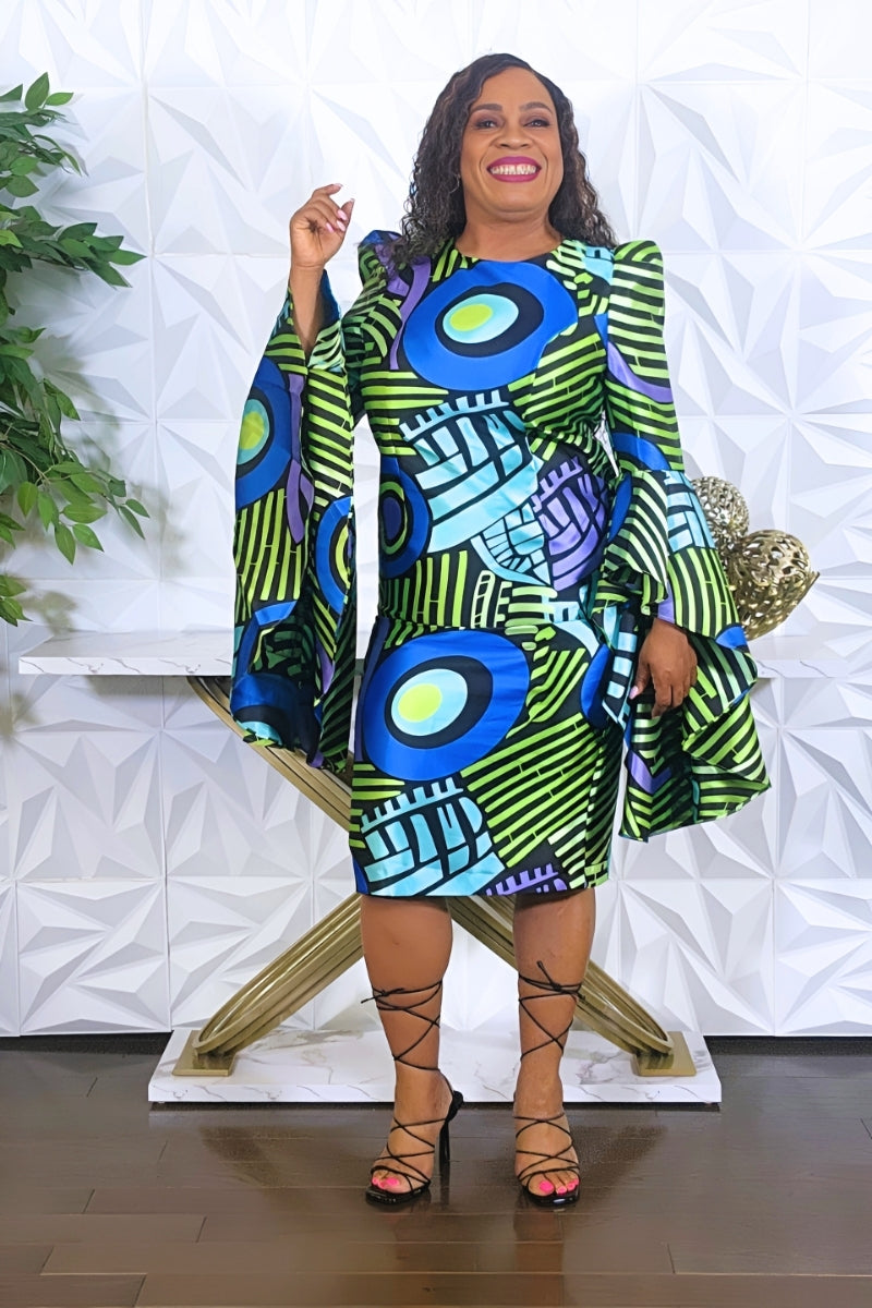 African Geo Storm Dress