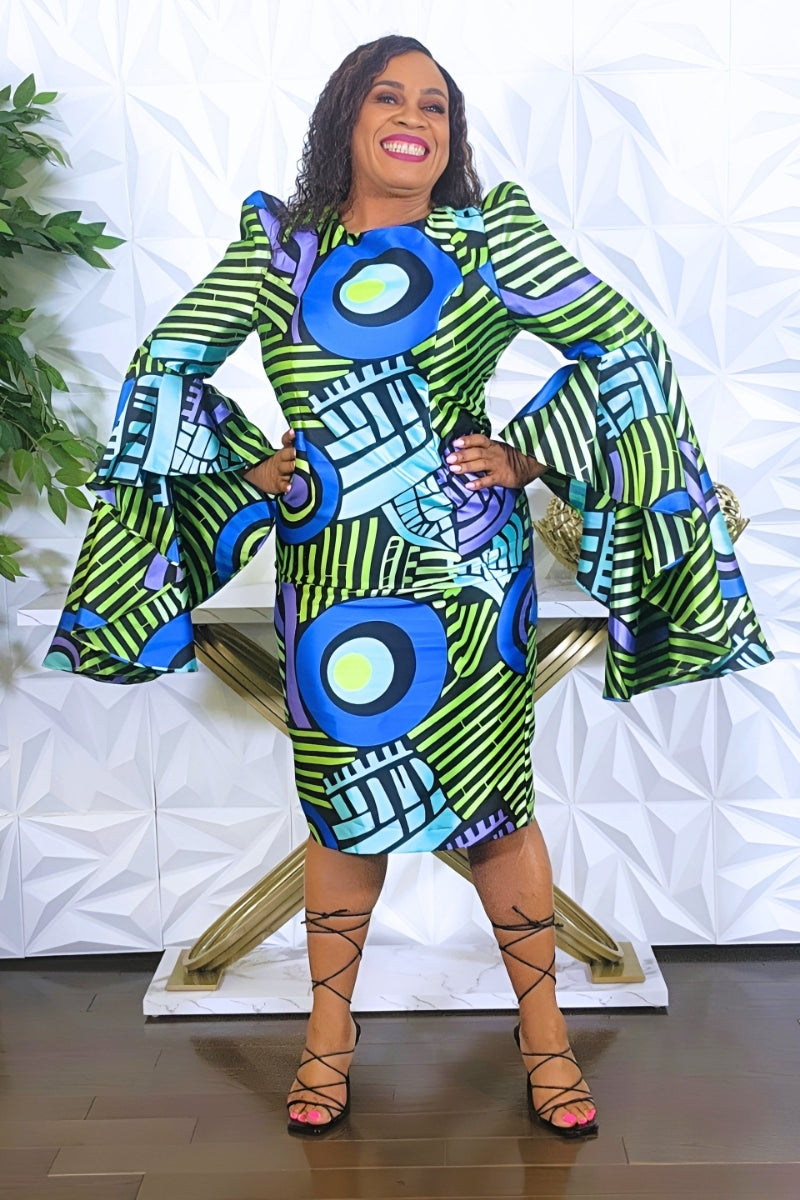 African Geo Storm Dress