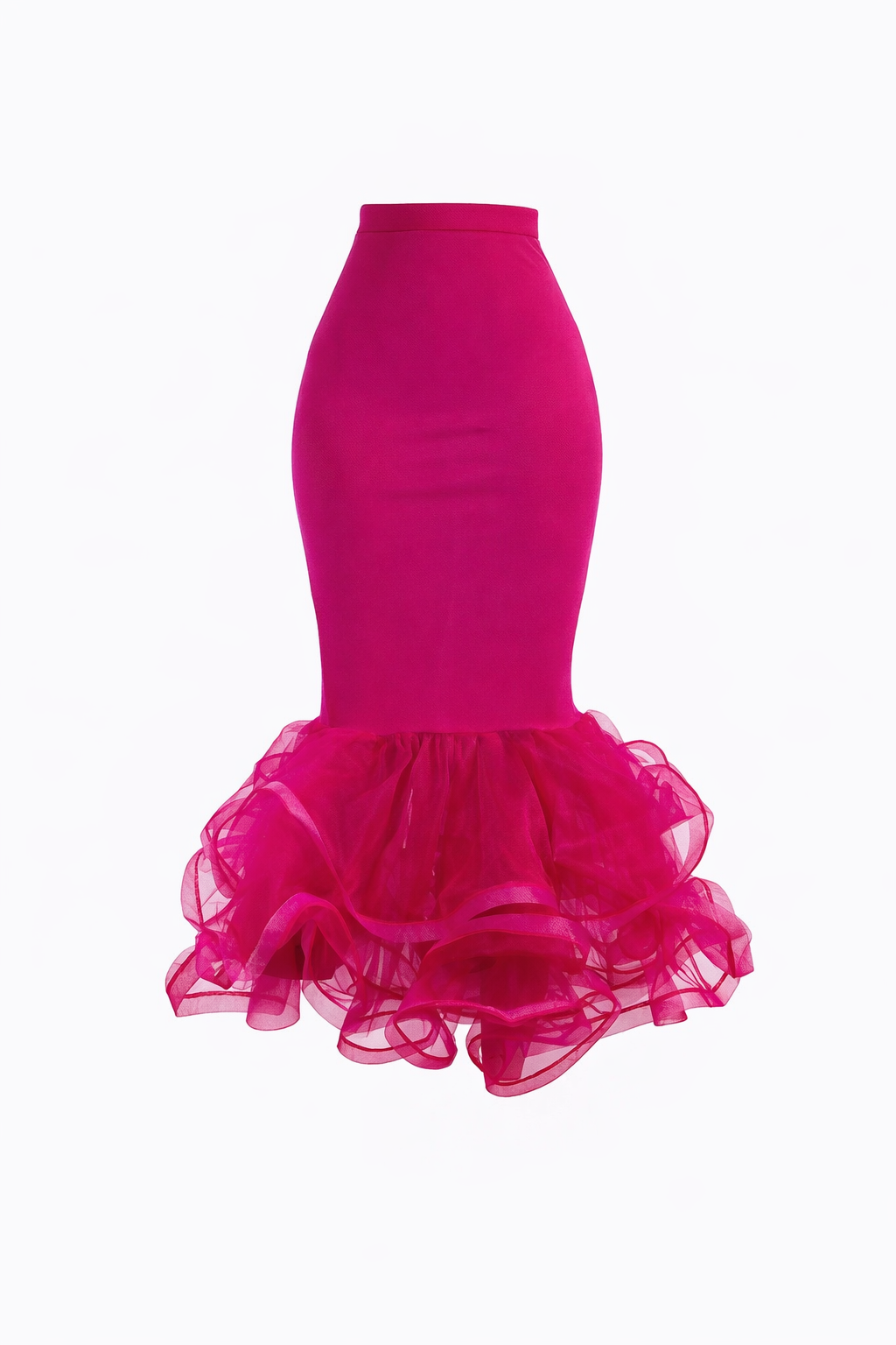 Flatter Me Pink Pencil Ruffle Skirt