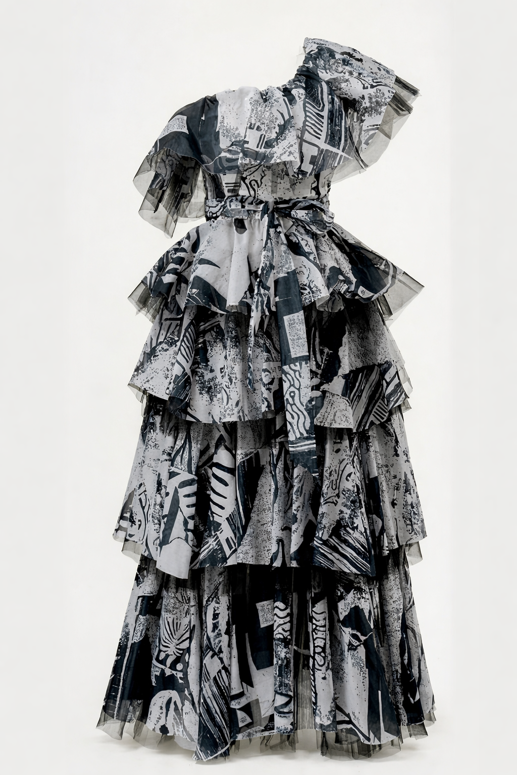 Dominion in Motion | One-Shoulder Tiered Statement Dress