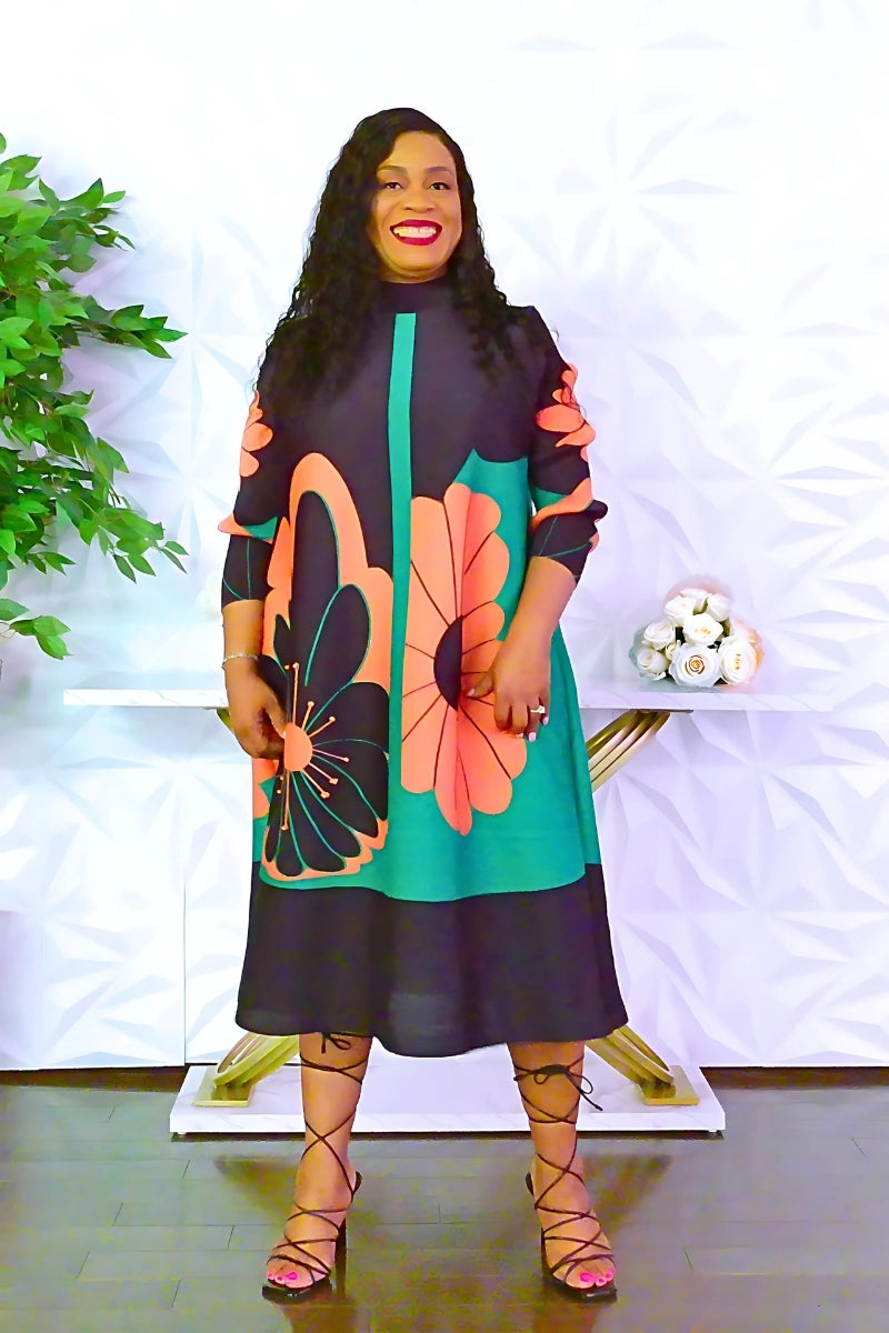 Black Flower Power Dress