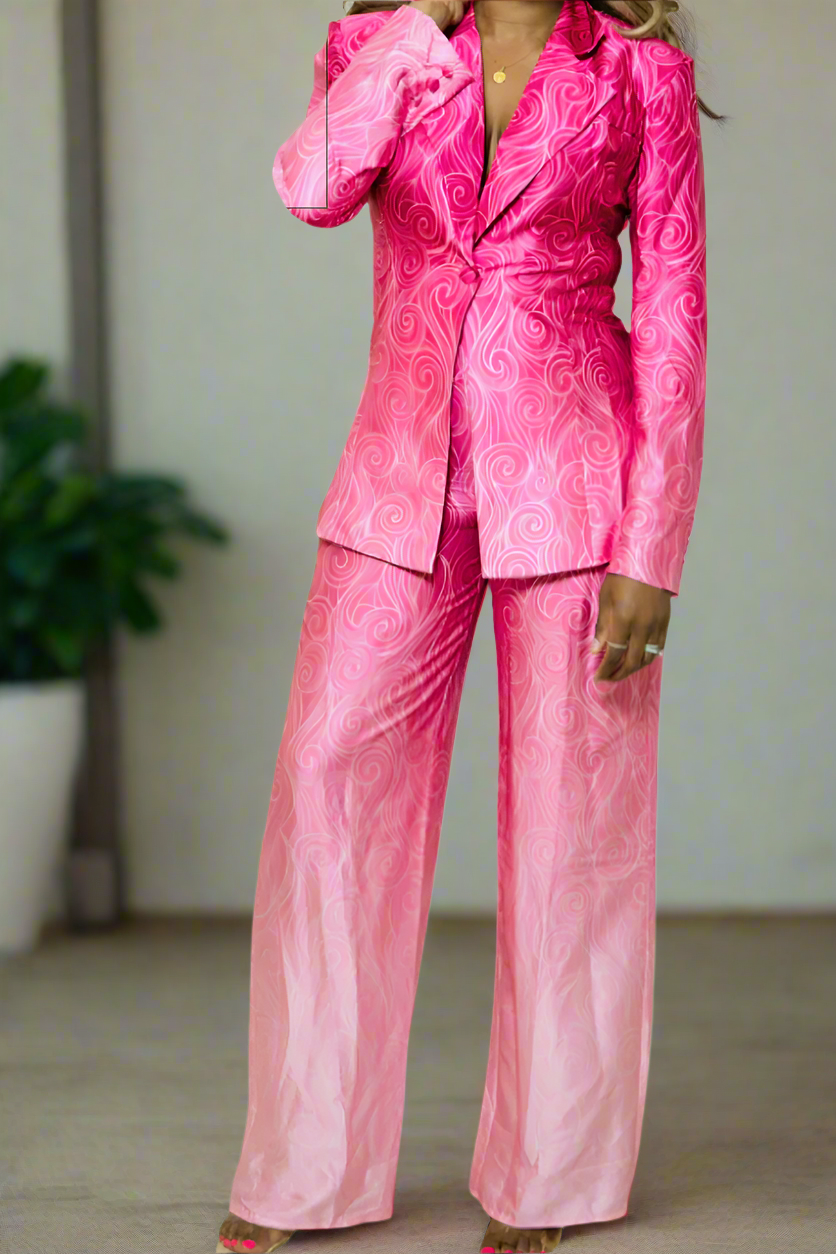 Fuchsia Ombre Pant Suit
