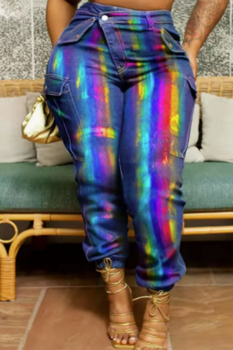 Rainbow Drenched Jeans